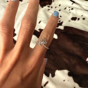 Elegant Silver Lotus Ring